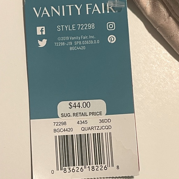 *VANITY FAIR T-Shirt Bra Size 36DD - Picture 6 of 6